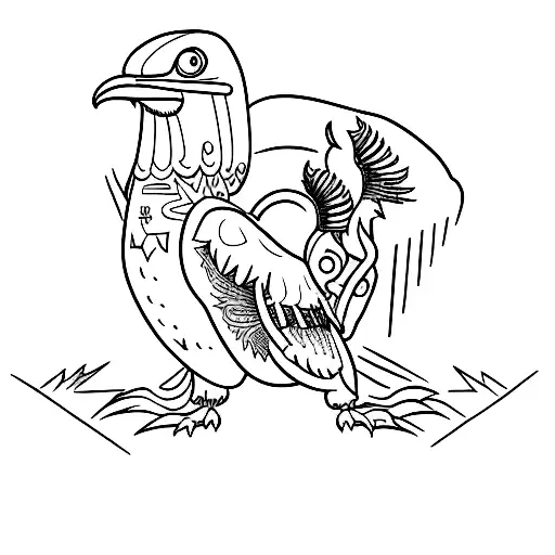 Incorporate a pollito, dinosaurio, and Rayo McQueen in a minimalist tattoo representing MARTÍN's passions tattoo design idea