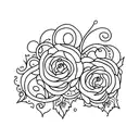vines, florals or ocean for side of thigh with lots of white space  tattoo design idea
