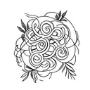 vines, florals or ocean for side of thigh with lots of white space  tattoo design idea