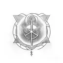 mid sizedtattoo for middle of the chest all religion symbols in one with cross as main one tattoo design idea