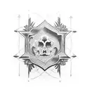 mid sizedtattoo for middle of the chest all religion symbols in one with cross as main one tattoo design idea