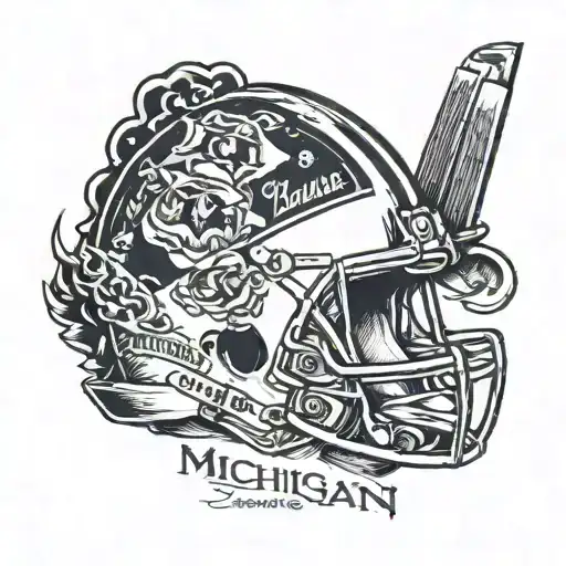 michigan football national champions league trophy tattoo design idea