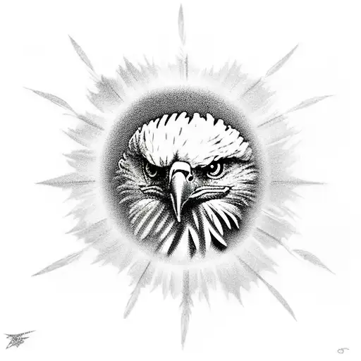 Eagle with reflection of earth in its eye and feathers flying away from its head tattoo design idea