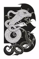 snake and dove tattoo design idea