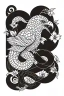 snake and dove tattoo design idea