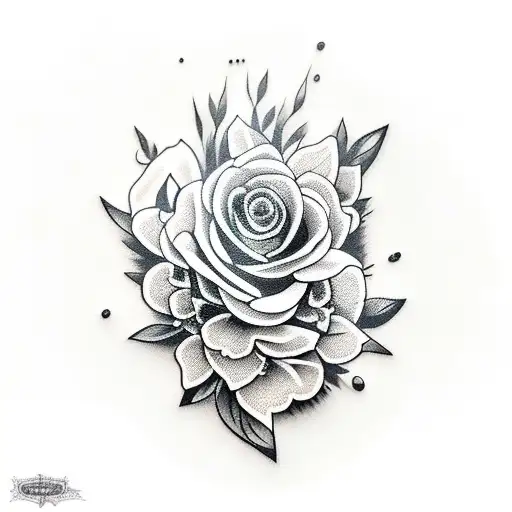 Amy Winehouse with flowers around tattoo design idea