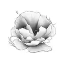 poppy flower with puerto rico island outline tattoo design idea