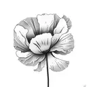 poppy flower with puerto rico island outline tattoo design idea