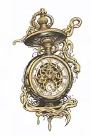 phinex pocket watch melting tattoo design idea