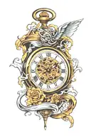 phinex pocket watch melting tattoo design idea