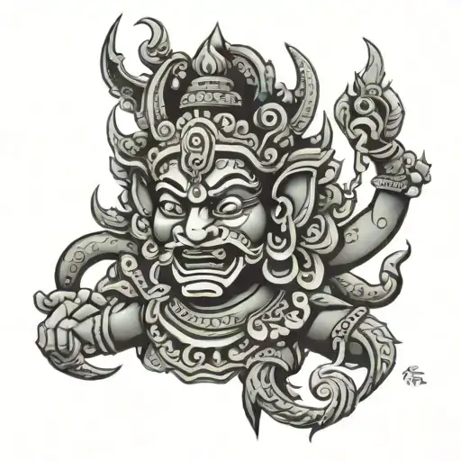 kal bhairav ​​god tattoo design idea