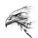 A majestic eagle soaring through the skies with a serpent wrapped around its neck, in a display of unlikely friendship tattoo design idea