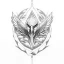 A majestic eagle soaring through the skies with a serpent wrapped around its neck, in a display of unlikely friendship tattoo design idea