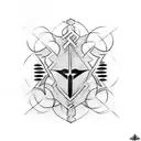 solid black bands alternating with lines from the havamal in elder futhark tattoo design idea