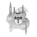 black bands alternating with lines from the havamal in elder futhark tattoo design idea