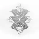 solid black bands alternating with elder futhark runes sleeve  tattoo design idea