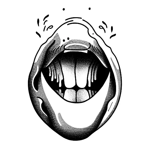 Head of an aggresive beluga whale with an open mouth tattoo design idea