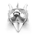 Head of an aggresive beluga whale with an open mouth tattoo design idea