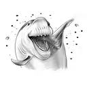 An aggresive beluga whale with an open mouth tattoo design idea