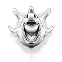 An aggresive beluga whale with an open mouth tattoo design idea