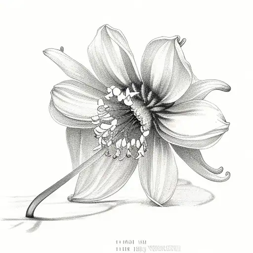 flower bukey from daisy,lily of the valley, sweet pea, narcissus  tattoo design idea