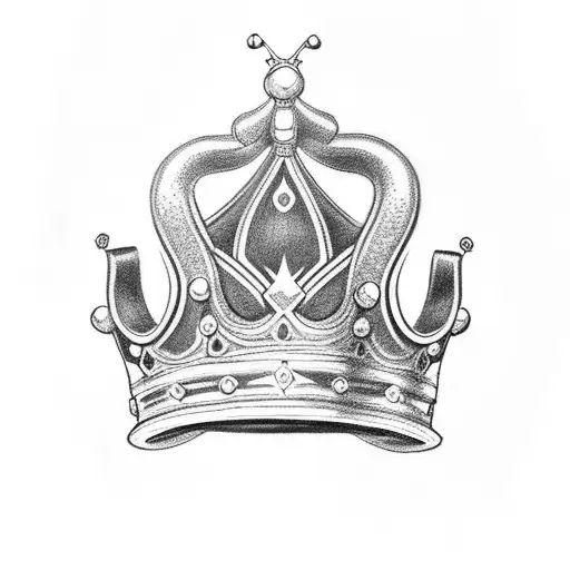 crown with Roman five number tattoo design idea