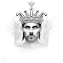 crown with Roman five tattoo design idea