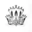 crown with Roman five tattoo design idea