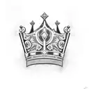 crown with Roman five tattoo design idea