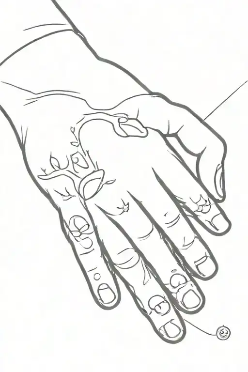 human hand touching a dog paw tattoo design idea