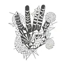hand and paw print forming tattoo design idea