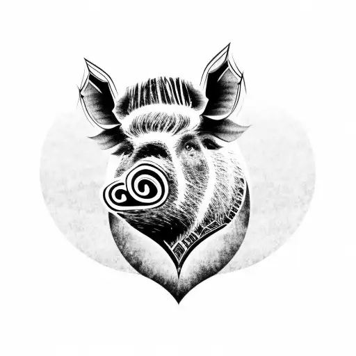 Mean Boar chest tattoo tattoo design idea