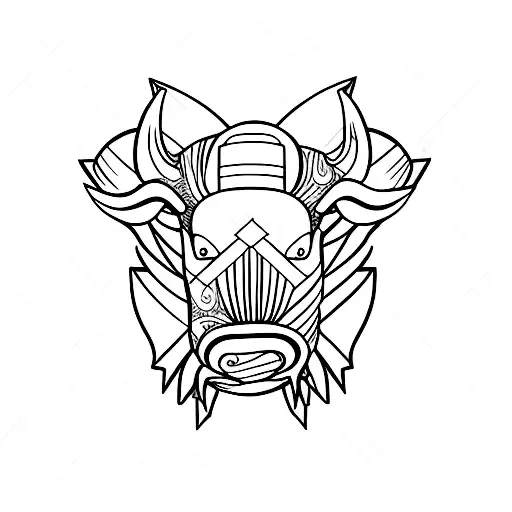 Mean Boar chest tattoo tattoo design idea