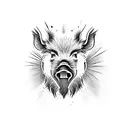 Mean Boar chest tattoo tattoo design idea