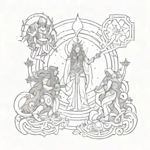 blessing of the celestials tattoo design idea