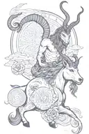 Greek mythology and capricorn tattoo design idea