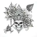 Create a tattoo design that combines black spade symbols with sensual imagery of black men and provocative motifs, inspired by the allure of a seductive black queen tattoo design idea