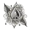 Create a tattoo design that combines black spade symbols with sensual imagery of black men and provocative motifs, inspired by the allure of a seductive black queen tattoo design idea