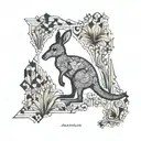 a Kangaroo inside of Australia outline tattoo tattoo design idea