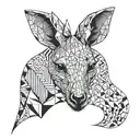 a Kangaroo inside of Australia outline tattoo tattoo design idea
