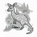 a Kangaroo inside of Australia outline tattoo tattoo design idea