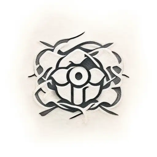 growth text with patch work around tattoo design idea