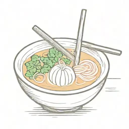 Vietnamese pho bowl tattoo design idea