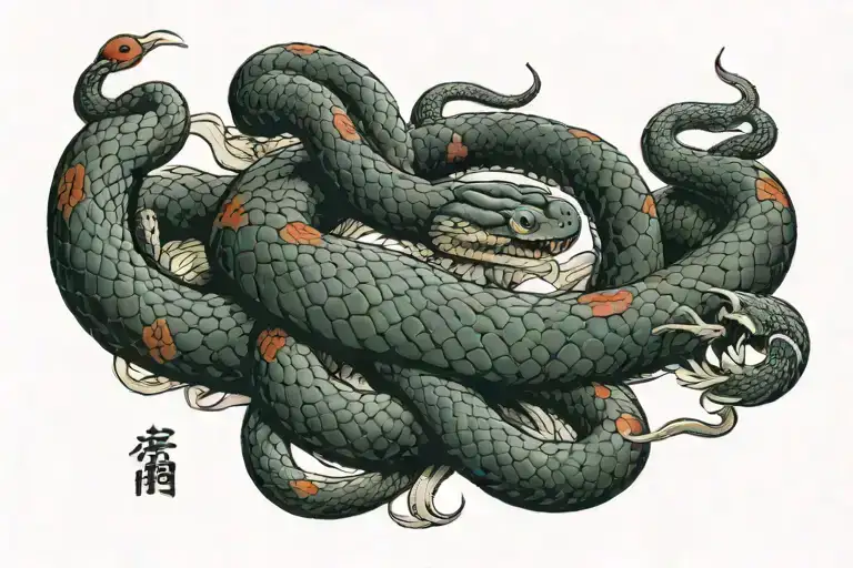 snake trust no one tattoo design idea