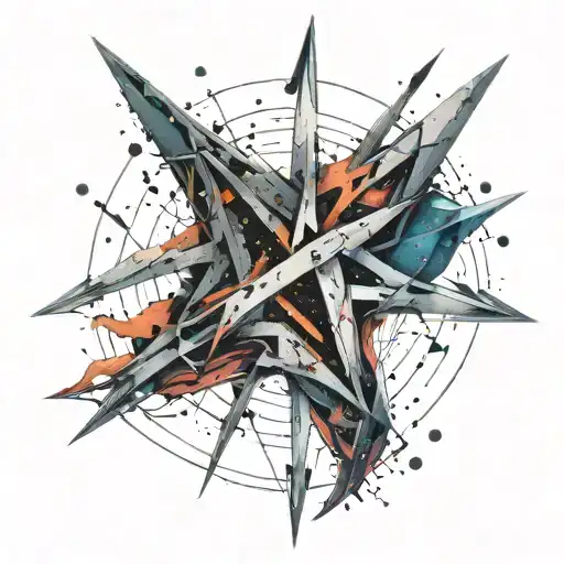 An artistic interpretation of a constellation made of sharp knives tattoo design idea