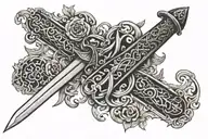 Zulfiqar sword tattoo design idea