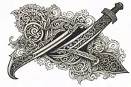 Zulfiqar sword tattoo design idea