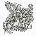 god and loyalty and respect  tattoo design idea