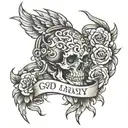 god and loyalty and respect  tattoo design idea