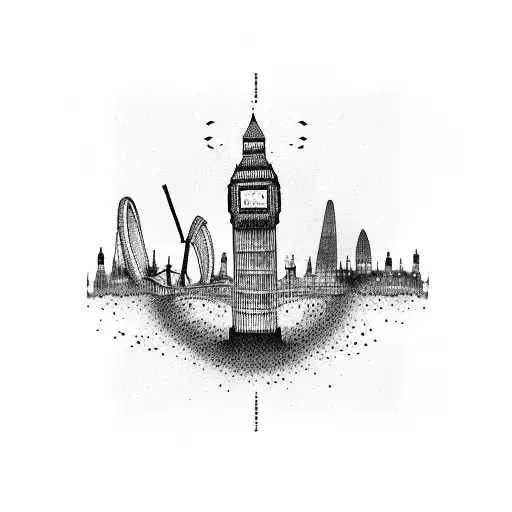 London skyline simple design  tattoo design idea